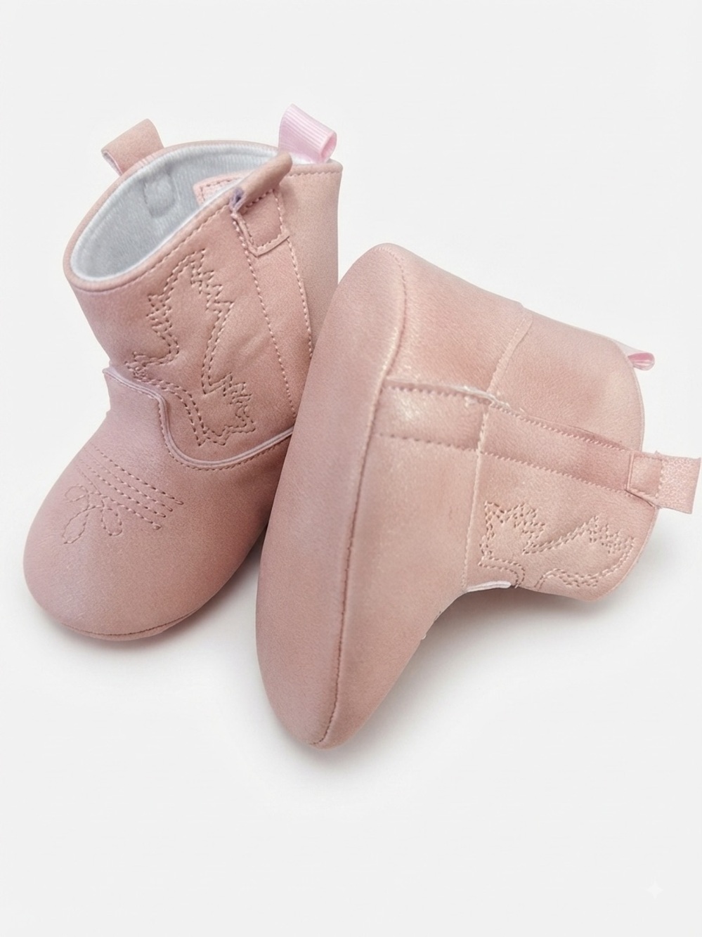 The Children's Place Pink Baby Cowboy Booties